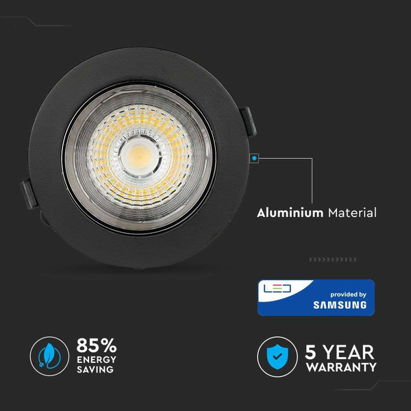 Regulowany downlight LED SAMSUNG 30W 2400 lm VT-2-33 czarny