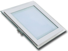 Szklany panel LED podtynkowy 18W 1260lm kwadrat VT-1881G SQ