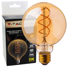 Żarówka LED G125 6W E27 480 lm FILAMENT AMBER 2200K VT-2126