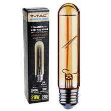 Żarówka AMBER LED 2W E27 T30 200lm FILAMEN VT-2052