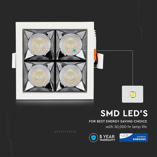 Podtynkowy reflektor LED SAMSUNG 16W 1280 lm VT-2-16 12°