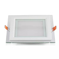 Szklany panel LED podtynkowy 18W 1260lm kwadrat VT-1881G SQ