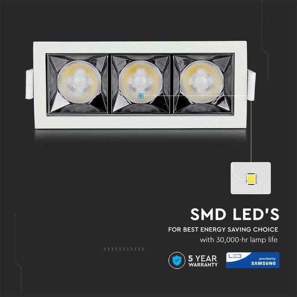 Podtynkowy reflektor LED SAMSUNG 12W 960 lm VT-2-12 12°