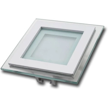 Szklany panel LED podtynkowy 6W 420lm kwadrat VT-602G SQ