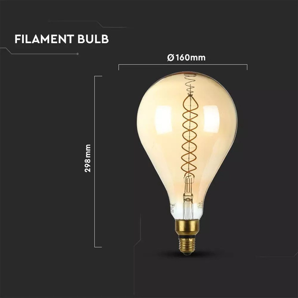 Dekoracyjna żarówka LED 8W E27 500lm FILAMENT VT-2138D ściemnialna