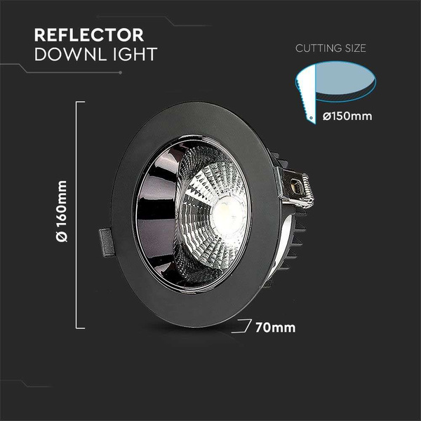 Regulowany downlight LED SAMSUNG 30W 2400 lm VT-2-33 czarny