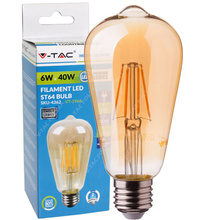 Żarówka LED ST64 RETRO 6W FILAMENT AMBER 2200K VT-1966