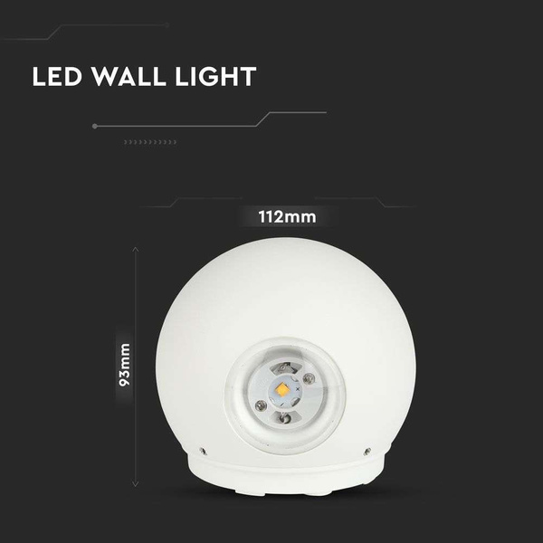 Kula elewacyjna LED 6W 660lm VT-836 biała