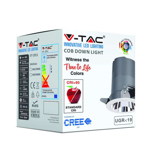 Hotelowa oprawa wpuszczana LED CREE 15W CRI>95 VT-2916