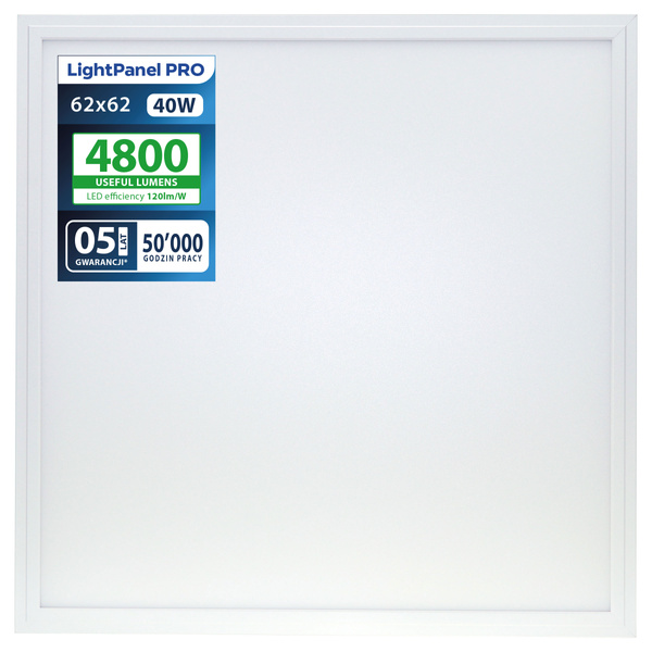 Panel LED LightPanel PRO 40W 4800 lm 62x62